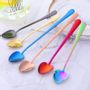 Tea and coffee accessories - Long heart-shaped spoon - Ice cream, Dessert - 4 colors - SOSTRAW & SMARTTHINGS