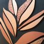 Paintings - Textured wooden & embossed wall decor - SHOOTS OF LIFE - khaki green - LUMBRA BY PELLAS