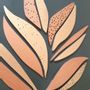 Paintings - Textured wooden & embossed wall decor - SHOOTS OF LIFE - khaki green - LUMBRA BY PELLAS