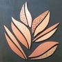 Paintings - Textured wooden & embossed wall decor - SHOOTS OF LIFE - khaki green - LUMBRA BY PELLAS