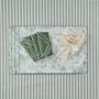 Kitchen linens - Bread bag Toile de Jouy Green & Stripes - ROSEBERRY HOME