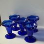 Stemware - 5 vintage blue ice cream cups - OFFICE OBJETS