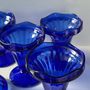 Stemware - 5 vintage blue ice cream cups - OFFICE OBJETS