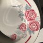 Assiettes au quotidien - 8 assiettes en faïence vintage Avranches décor de roses - OFFICE OBJETS