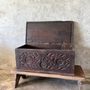 Caskets and boxes - Old small Indonesian carved wooden chest - OFFICE OBJETS