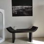 Benches - Designer bench with curved seat in black solid wood - OFFICE OBJETS