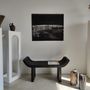 Benches - Designer bench with curved seat in black solid wood - OFFICE OBJETS