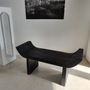 Benches - Designer bench with curved seat in black solid wood - OFFICE OBJETS