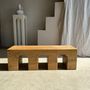 Bancs - Banc en bois monoxyle massif piètement sculpté en 3 arches - Couleur bois naturel - OFFICE OBJETS