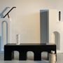 Benches - Bench in solid monoxyl wood, carved base in 3 arches - Black color - OFFICE OBJETS
