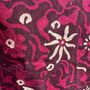 Tissus - Batik imprimé fuchsia foncé, tissu cérémoniel indonésien 185x50 - OFFICE OBJETS