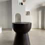 Stools - Monoxyl side table in solid wood, glossy brown color - OFFICE OBJETS