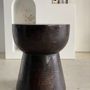 Stools - Monoxyl side table in solid wood, glossy brown color - OFFICE OBJETS