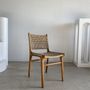 Chaises - Chaise d'intérieur ou d'extérieur en teck et fibre tressée - OFFICE OBJETS