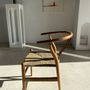 Chaises - Chaise paillée en bois et fibres naturels dossier en forme de Y - OFFICE OBJETS