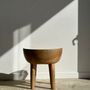 Chairs - Quadripod chair with round seat and small back in natural monoxyl mango wood - OFFICE OBJETS