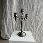 Candlesticks and candle holders - Three-armed candlestick in silver-plated metal - OFFICE OBJETS