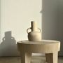 Coffee tables - Coffee table, quadripod coffee table in solid monoxyl wood, white color D: 62.5cm - OFFICE OBJETS