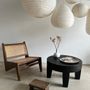 Tables basses - Coffee table, table basse quadripode en bois massif monoxyle noir H:35cm D:63cm - OFFICE OBJETS