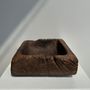 Sculptures, statuettes and miniatures - Square Dark Brown Asian Teak Cup - OFFICE OBJETS