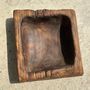Sculptures, statuettes and miniatures - Square Dark Brown Asian Teak Cup - OFFICE OBJETS