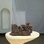 Sculptures, statuettes et miniatures - Coupe en teck asiatique brune foncée carrée - OFFICE OBJETS