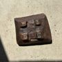 Sculptures, statuettes and miniatures - Dark Brown Asian Teak Cup Square Hollow Circular - OFFICE OBJETS