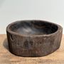 Sculptures, statuettes and miniatures - Oval Dark Brown Asian Teak Cup - OFFICE OBJETS