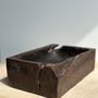 Sculptures, statuettes et miniatures - Coupe en teck asiatique brune foncée rectangulaire simple - OFFICE OBJETS