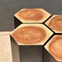 Tables basses - Ensemble de 5 stools hexagonaux en suar bicolore formant mobilier d'appoint modulaire (table basse / assise) - OFFICE OBJETS