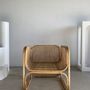 Armchairs - Amsterdam rattan armchair with U-shaped armrest, squared canework - OFFICE OBJETS