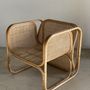 Armchairs - Amsterdam rattan armchair with U-shaped armrest, squared canework - OFFICE OBJETS