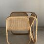 Armchairs - Amsterdam rattan armchair with U-shaped armrest, squared canework - OFFICE OBJETS