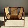 Armchairs - Enveloping cane back armchair with teak slatted seat - OFFICE OBJETS