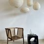 Armchairs - Enveloping cane back armchair with teak slatted seat - OFFICE OBJETS