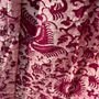 Fabrics - Large printed batik predominantly fuchsia, Indonesian ceremonial fabric 2m35x1m15 - OFFICE OBJETS