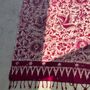 Fabrics - Large printed batik predominantly fuchsia, Indonesian ceremonial fabric 2m35x1m15 - OFFICE OBJETS