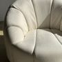 Fauteuils - Grand fauteuil blanc de repos de forme circulaire, garniture tissus blanc - OFFICE OBJETS