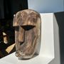 Sculptures, statuettes et miniatures - Grand masque Timor en bois patiné H:50cm (3) - OFFICE OBJETS
