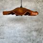 Suspensions - Grande suspension en feuille de teck ondulée (Large D:60 H:20) - OFFICE OBJETS