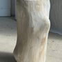 Other tables - Large white petrified wood side table with organic knot H:50 D:22-25 - OFFICE OBJETS