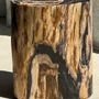 Other tables - Large black multicolor organic petrified wood side table H:45 D:26-36 - OFFICE OBJETS