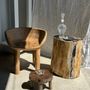 Other tables - Large black multicolor organic petrified wood side table H:45 D:26-36 - OFFICE OBJETS