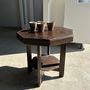 Autres tables - Guéridon ou petite table d'appoint octogonale piètement quadripode à entretoise de style moderniste vintage - OFFICE OBJETS