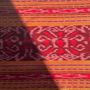 Fabrics - Indonesian ikat with dominant orange, traditional fabric 185x40cm - OFFICE OBJETS