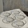 Platter and bowls - Set of 5 large vintage glass bowls with stylized bird motif - OFFICE OBJETS