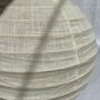 Hanging lights - Medium round Japanese-style rattan and natural linen pendant light D:40 - OFFICE OBJETS