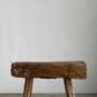 Benches - Small organic bench in blond Asian teak quadripod - Dua Belas - OFFICE OBJETS