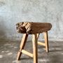 Benches - Small organic bench in blonde Asian teak quadripod - Sebelas - OFFICE OBJETS