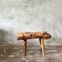 Benches - Small organic bench in blond Asian teak quadripod - Sembilan - OFFICE OBJETS